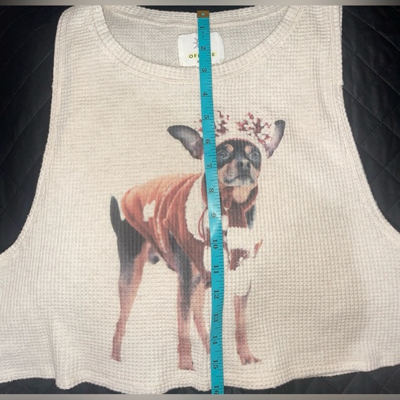 OFFLINE BY AERIE Wow Waffle Knit Chihuahua Tank Top Size Large New With Tags - Picture 9 of 9